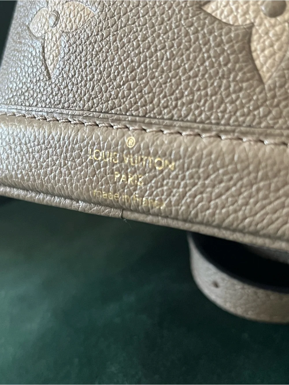 Louis Vuitton Taupe Monogram Drawstring Bucket Crossbody